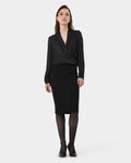 Jayden Zipper Pencil Skirt in black — full-length view