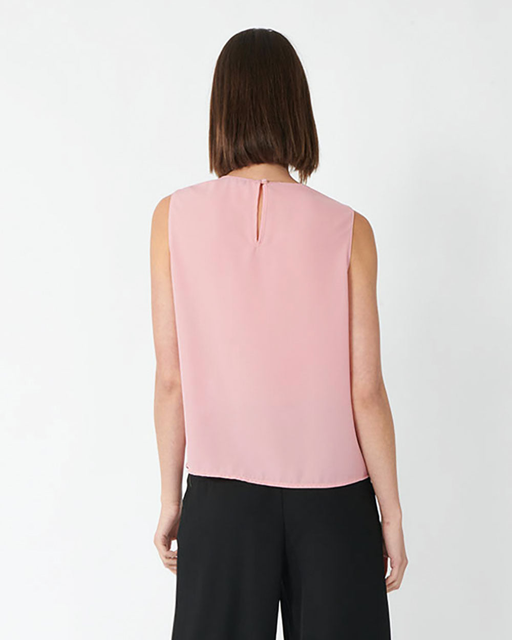 Leona Split Front Blouse in blush — back view