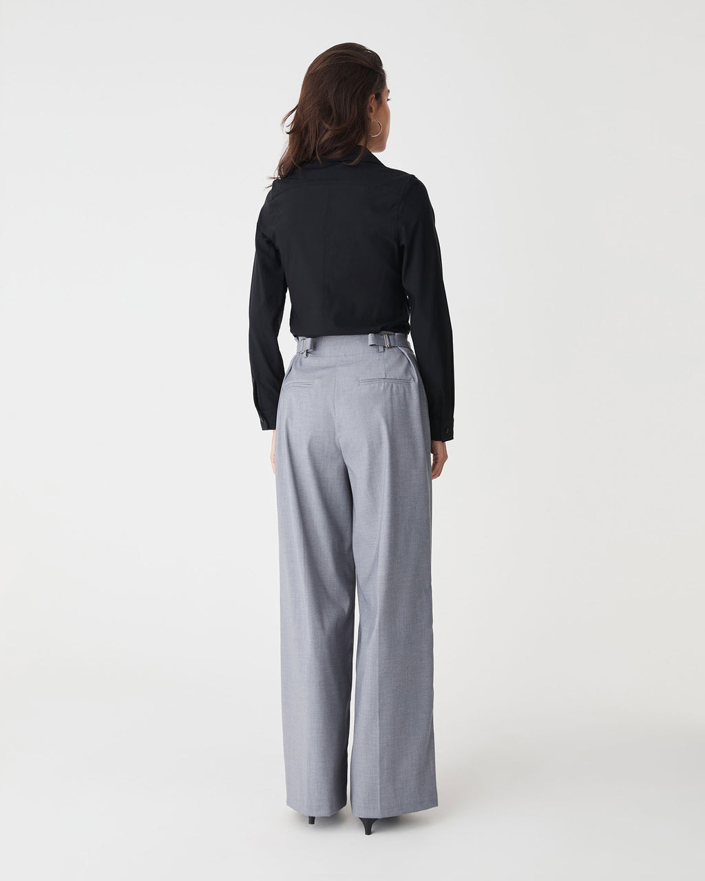 Morgan Collared Shirt in black — back view