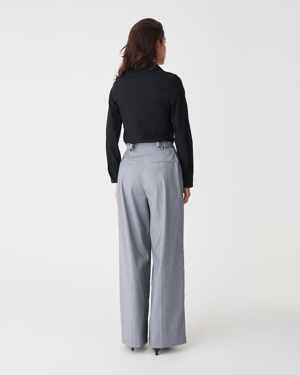 Morgan Collared Shirt in black — back view