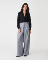 Morgan Collared Shirt in black — full-length view