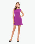 Polina Sleeveless Dress in vivid purple — full-length view