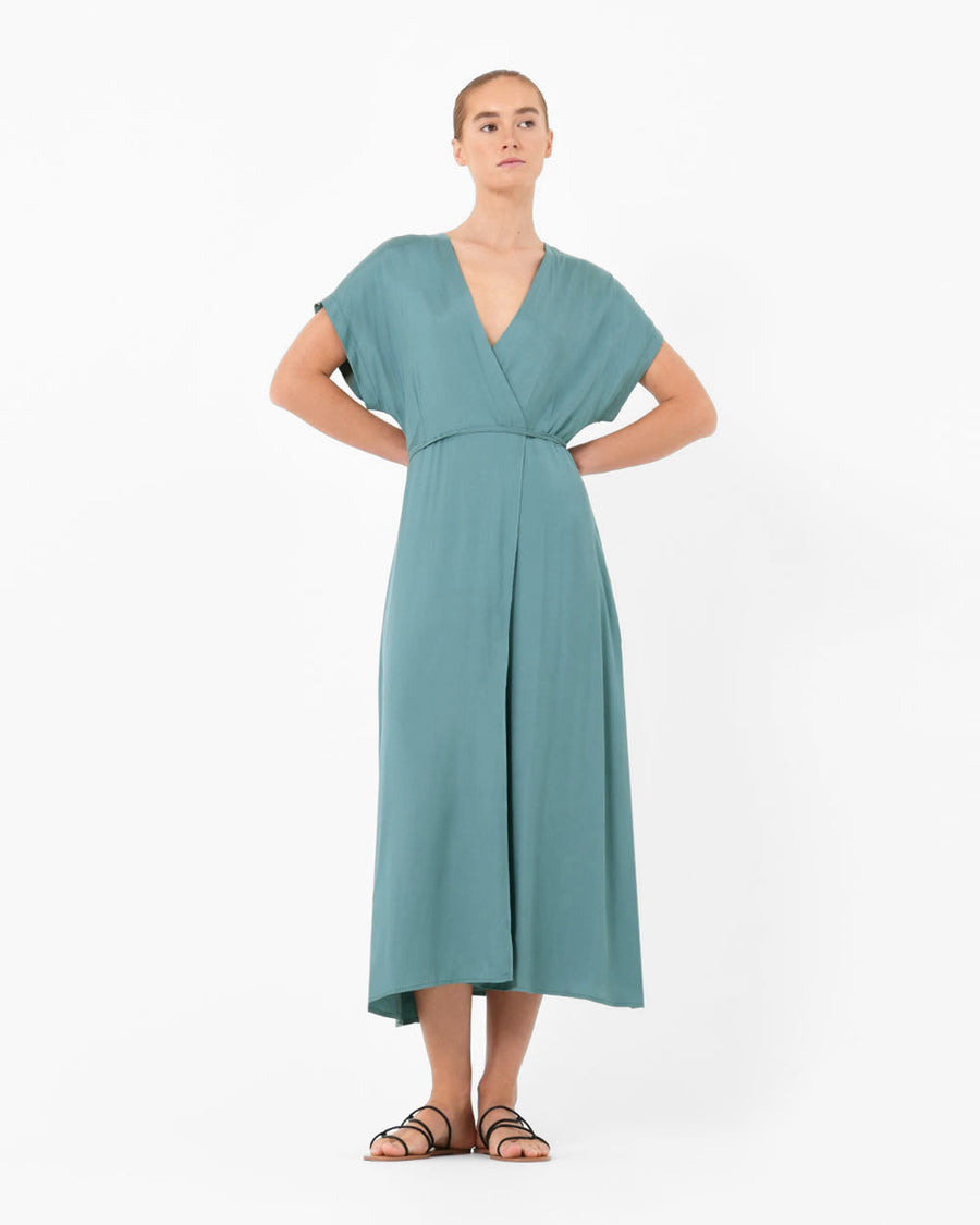 Adelyne Long Cupro Wrap Dress