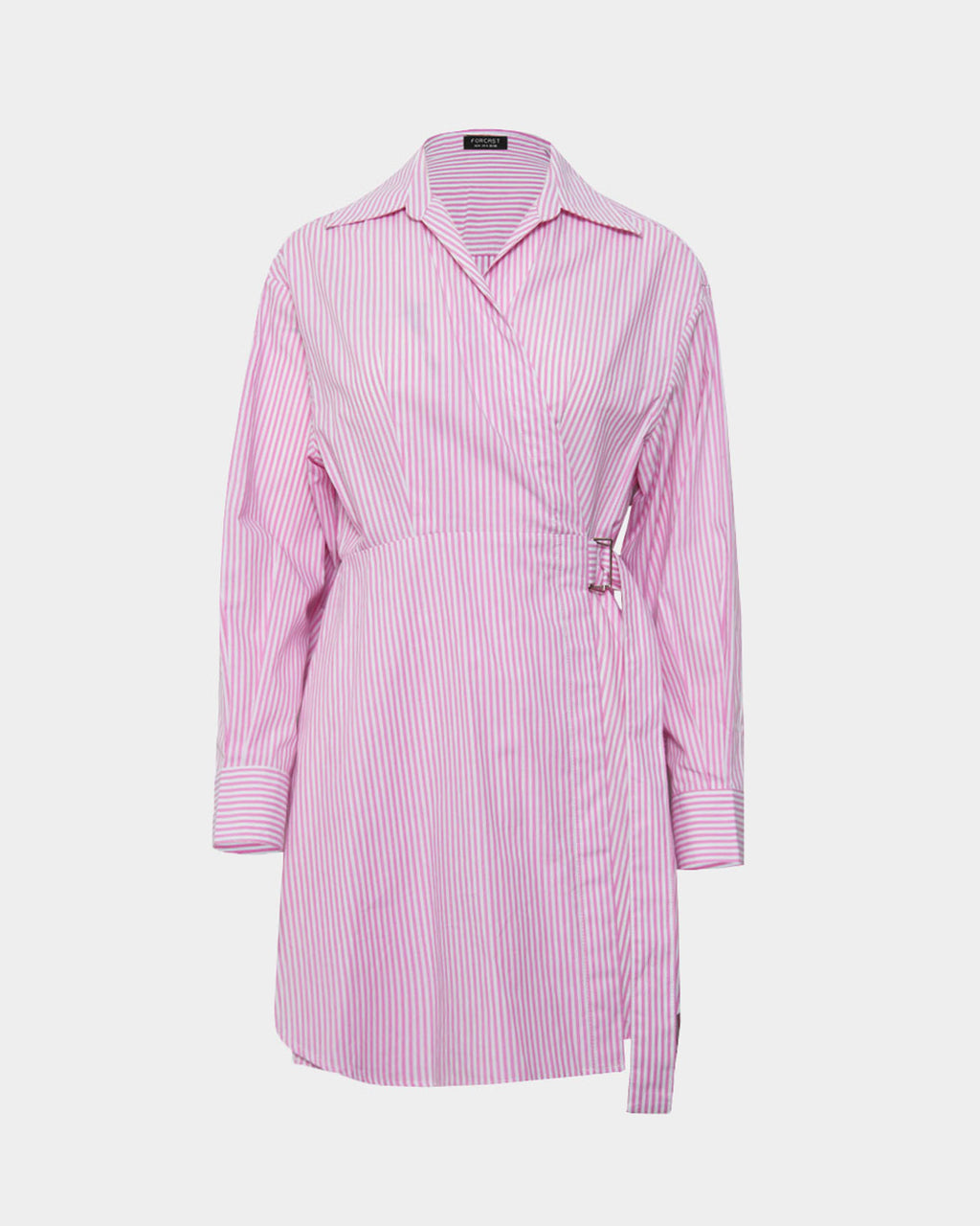 Manhattan Wrap Shirt Dress in pink — product-only view