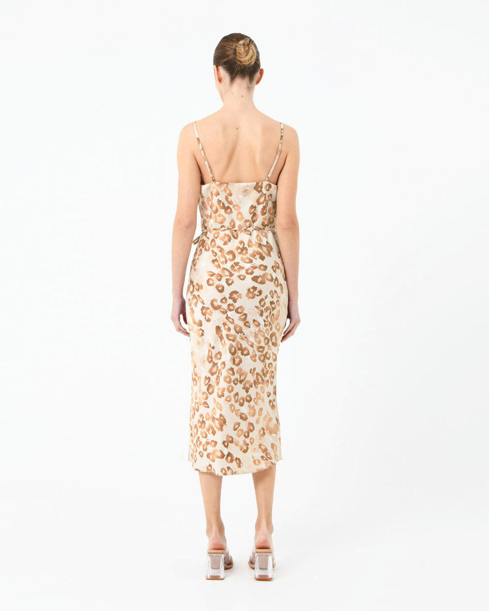 Madison Animal Print Dress in multi — back view
