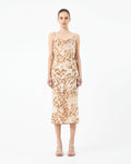 Madison Animal Print Dress in multi — full-length view