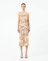 Madison Animal Print Dress in multi — full-length view