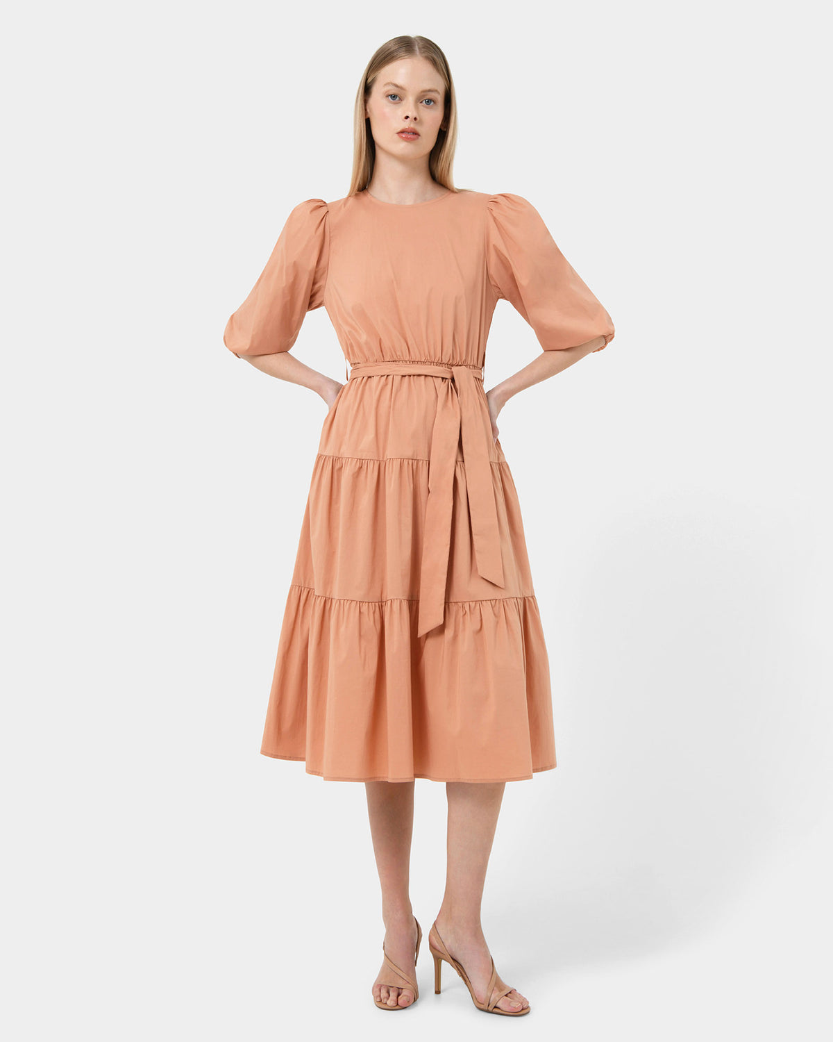 Ayah Poplin Puff Sleeve Dress