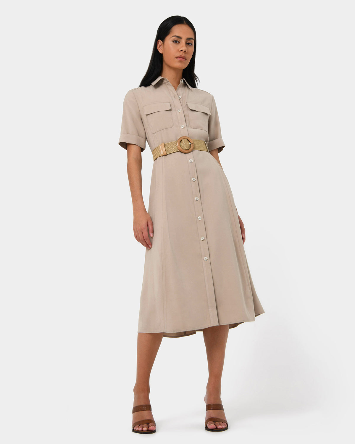 Anali Belted Shirt Dress