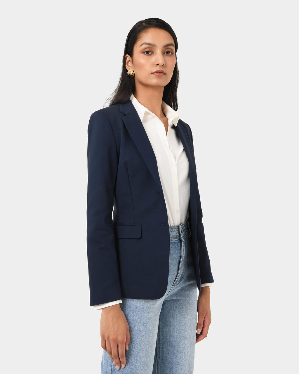 Lauren Single Breasted Jacket in midnight — side view