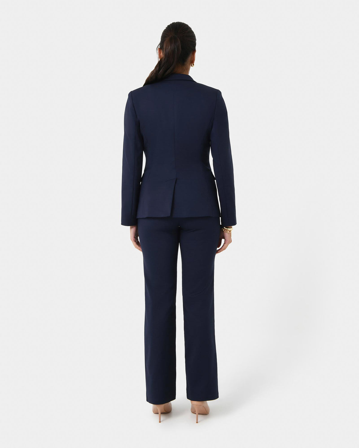 Lauren Single Breasted Jacket in navy — back view