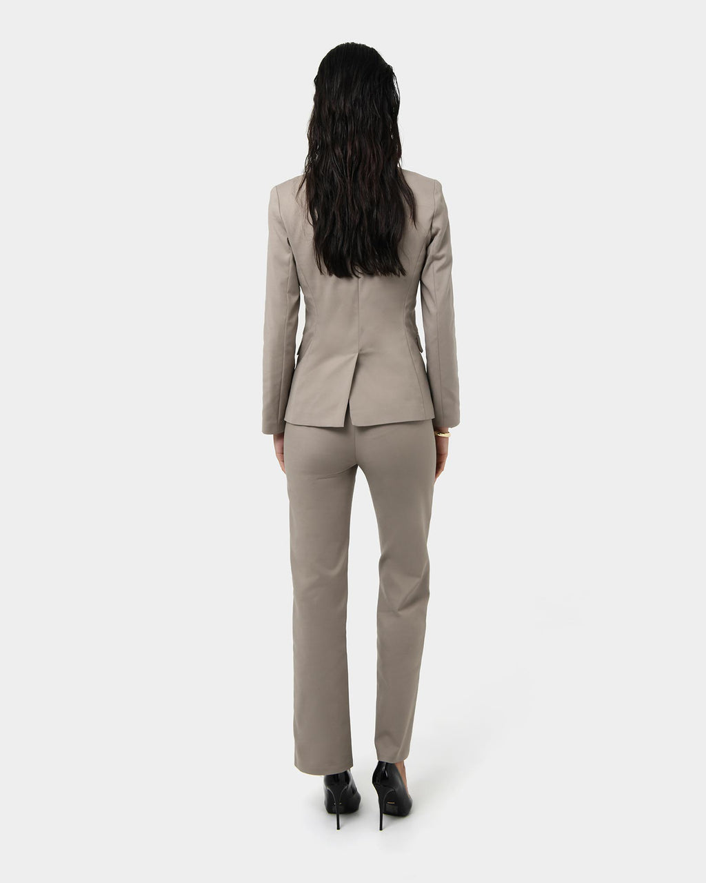 Lauren Single Breasted Jacket in stone — back view