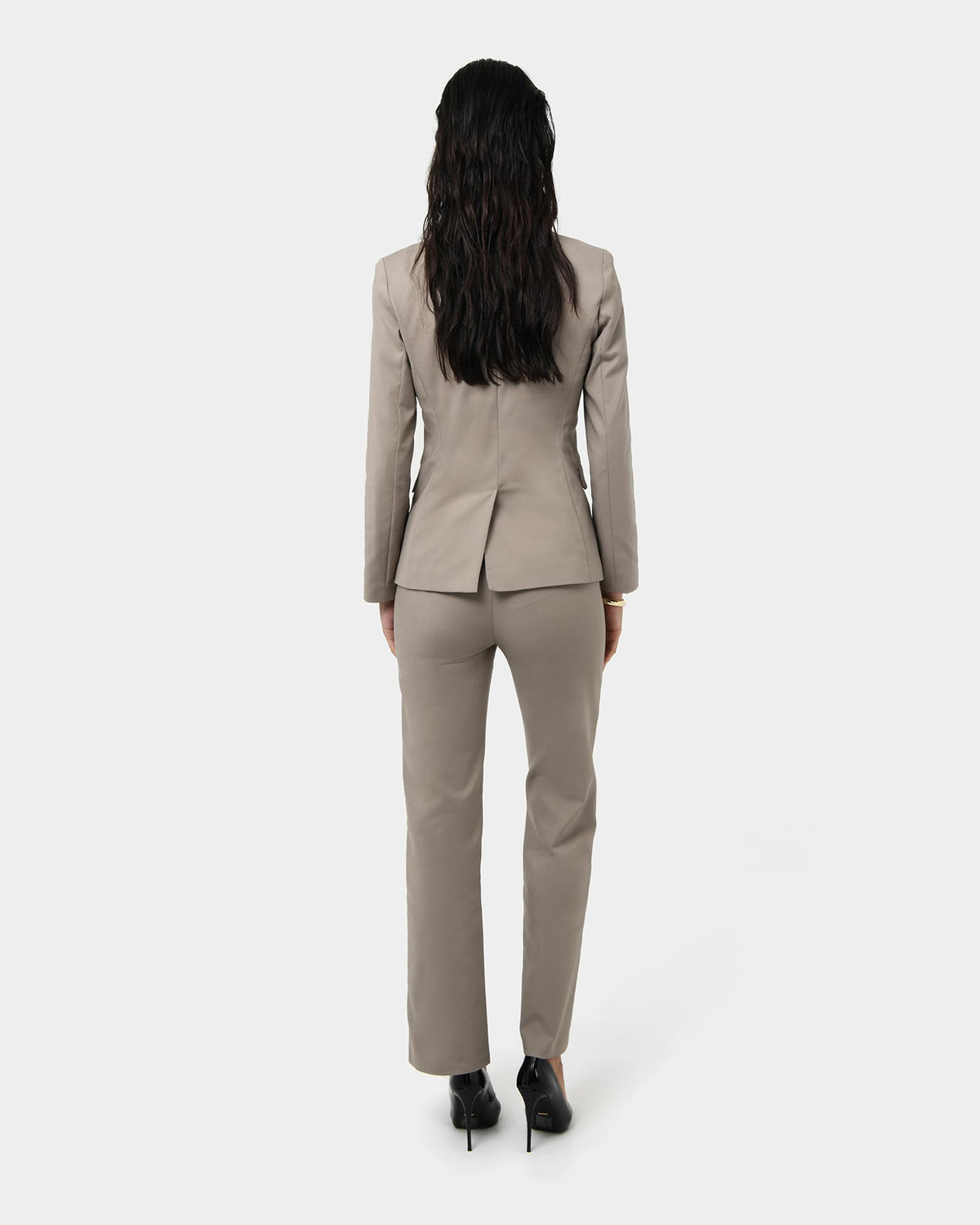 Lauren Single Breasted Jacket in stone — back view