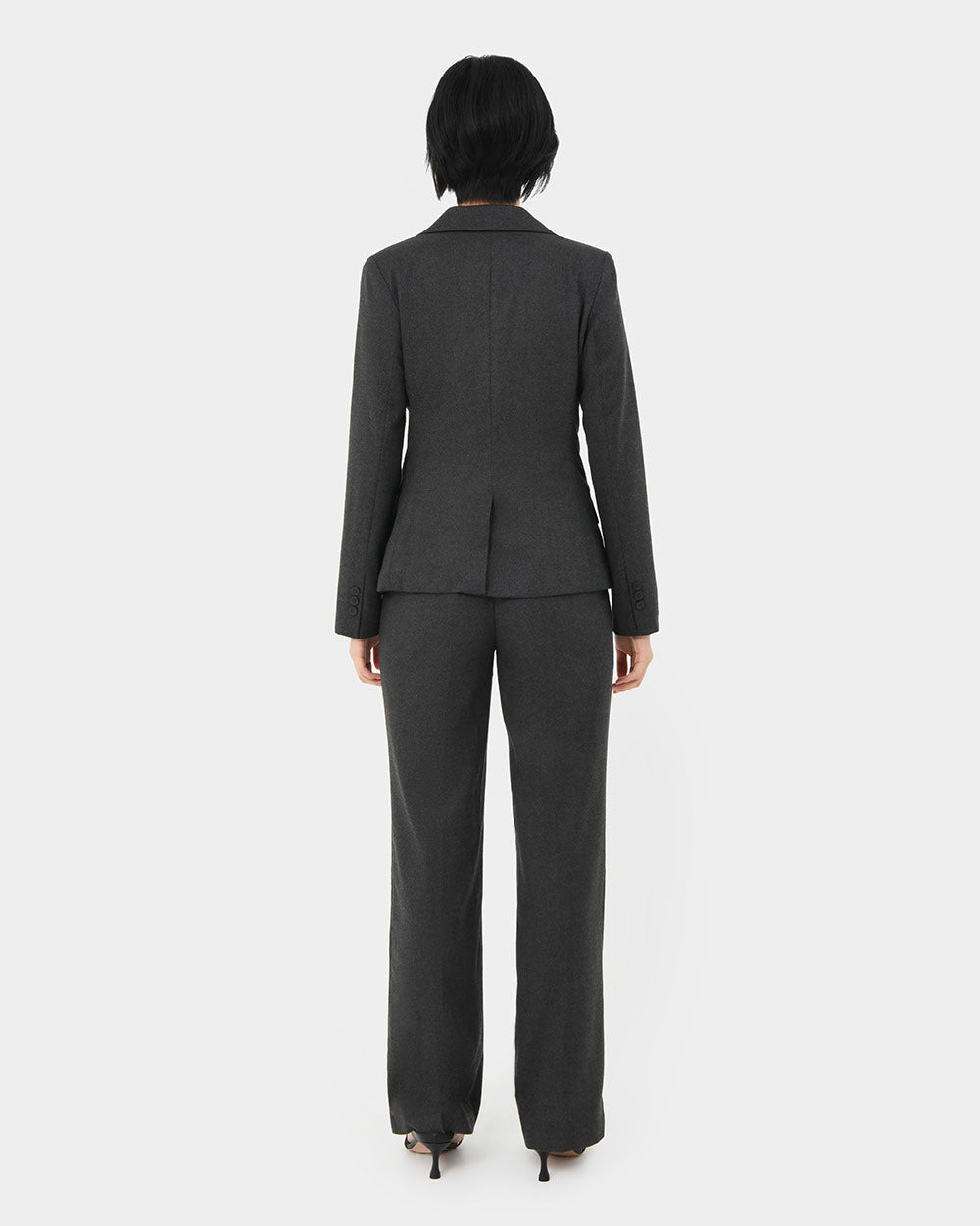 Reign Single Breasted Blazer in charcoal — back view