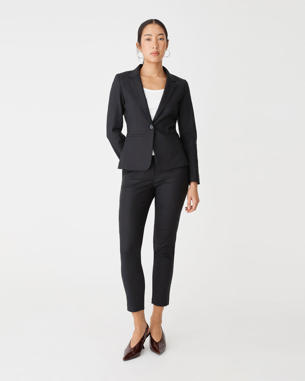 Safira Suit Jacket in black — full-length view