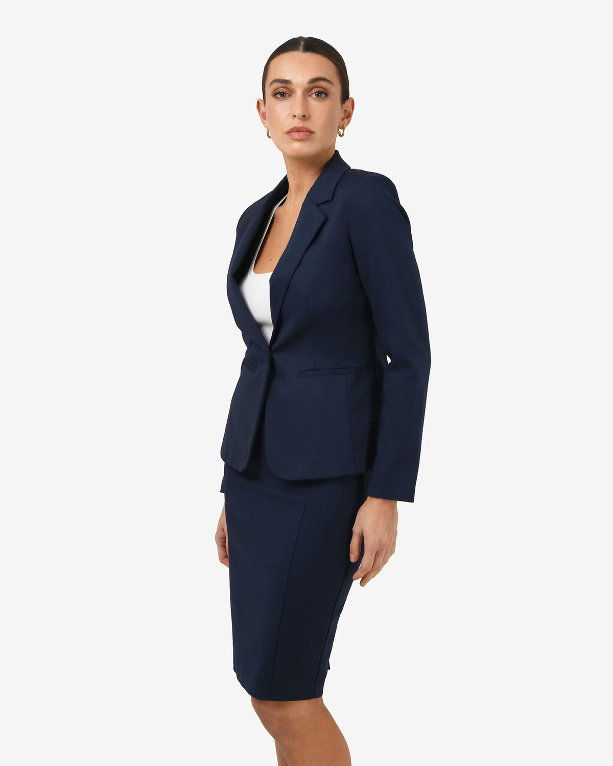 Safira Suit Jacket in navy — side view