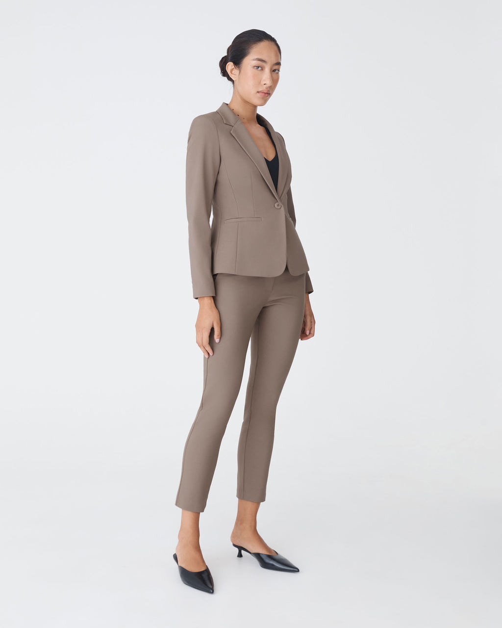 Safira Suit Jacket in walnut — side view