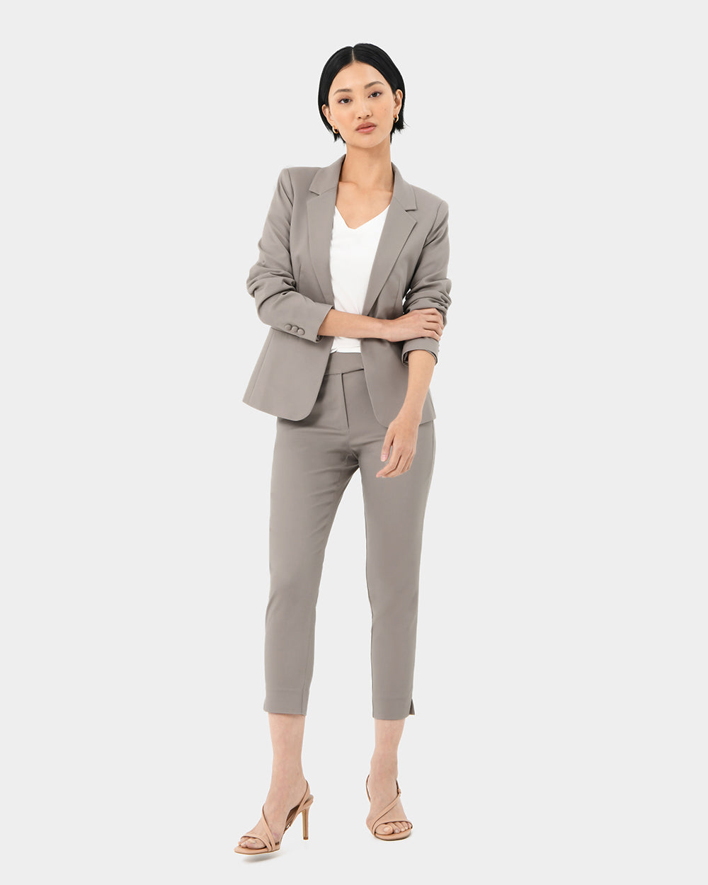 Taylor 2 Suit Jacket in stone — full-length view