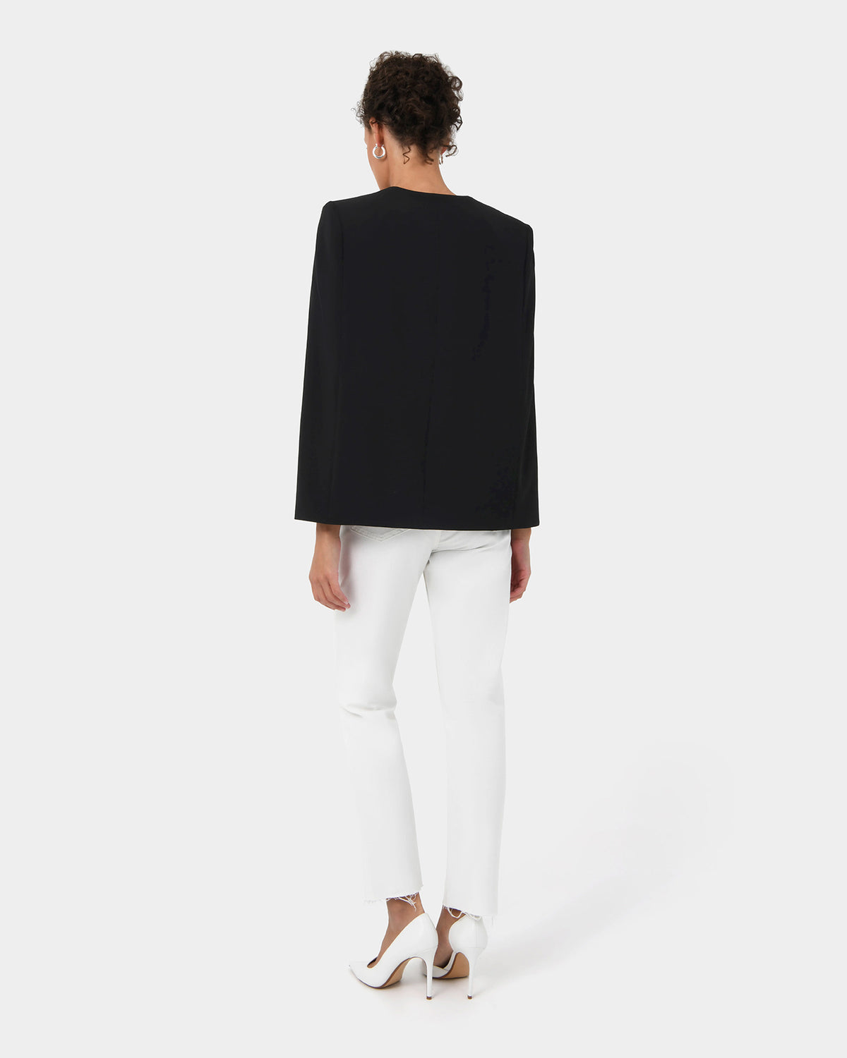 Christina 2 Cape Jacket in black — back view