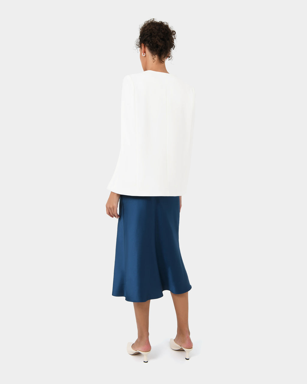 Christina 2 Cape Jacket in ivory — back view