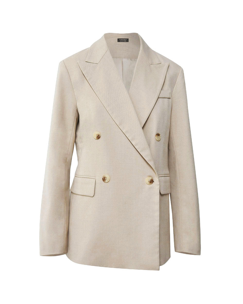 Mariel Double Breasted Blazer in sand beige — product-only view