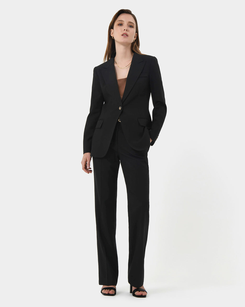 Hunter Single Breasted Blazer in black — full-length view 2