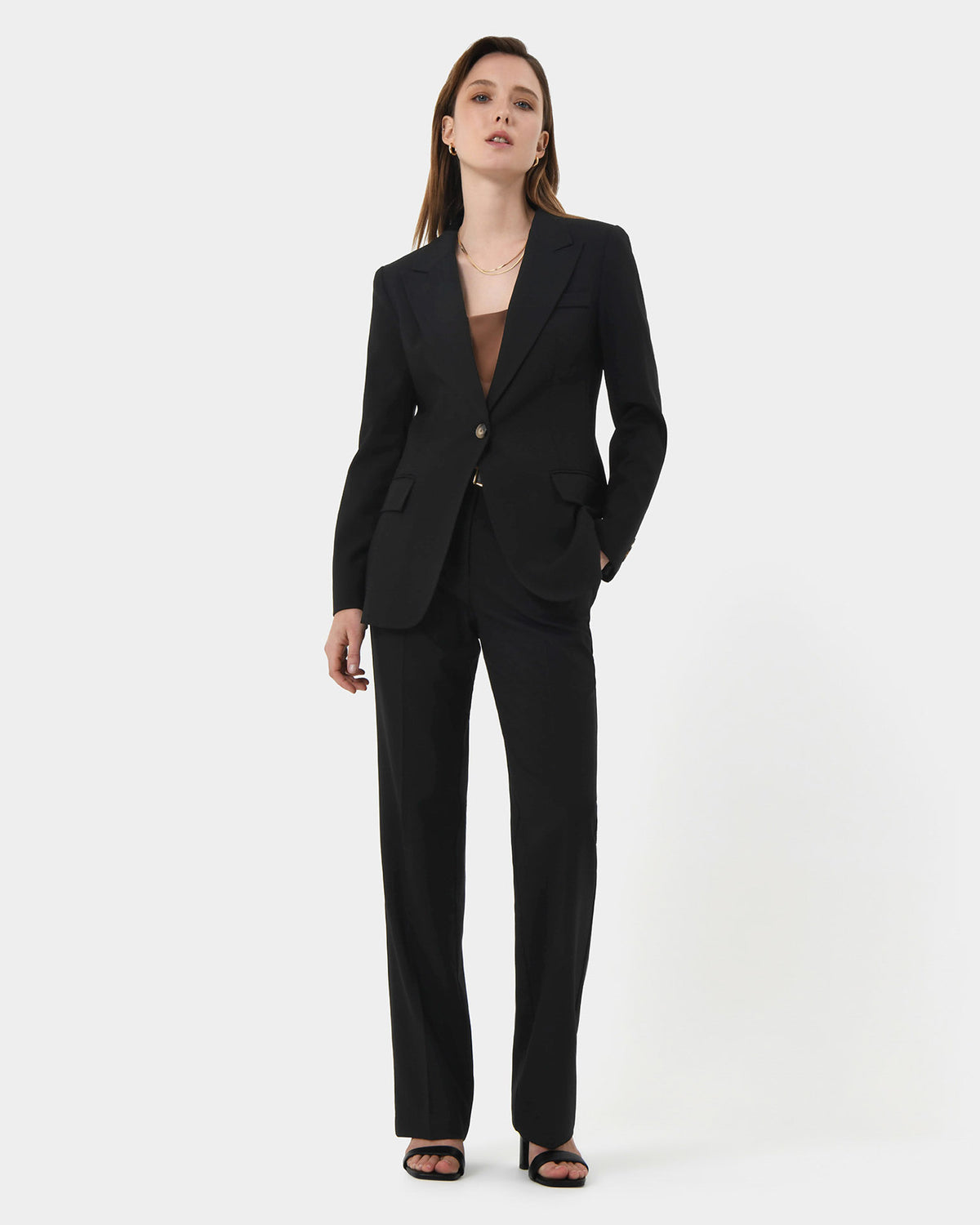 Hunter Single Breasted Blazer in black — full-length view 2