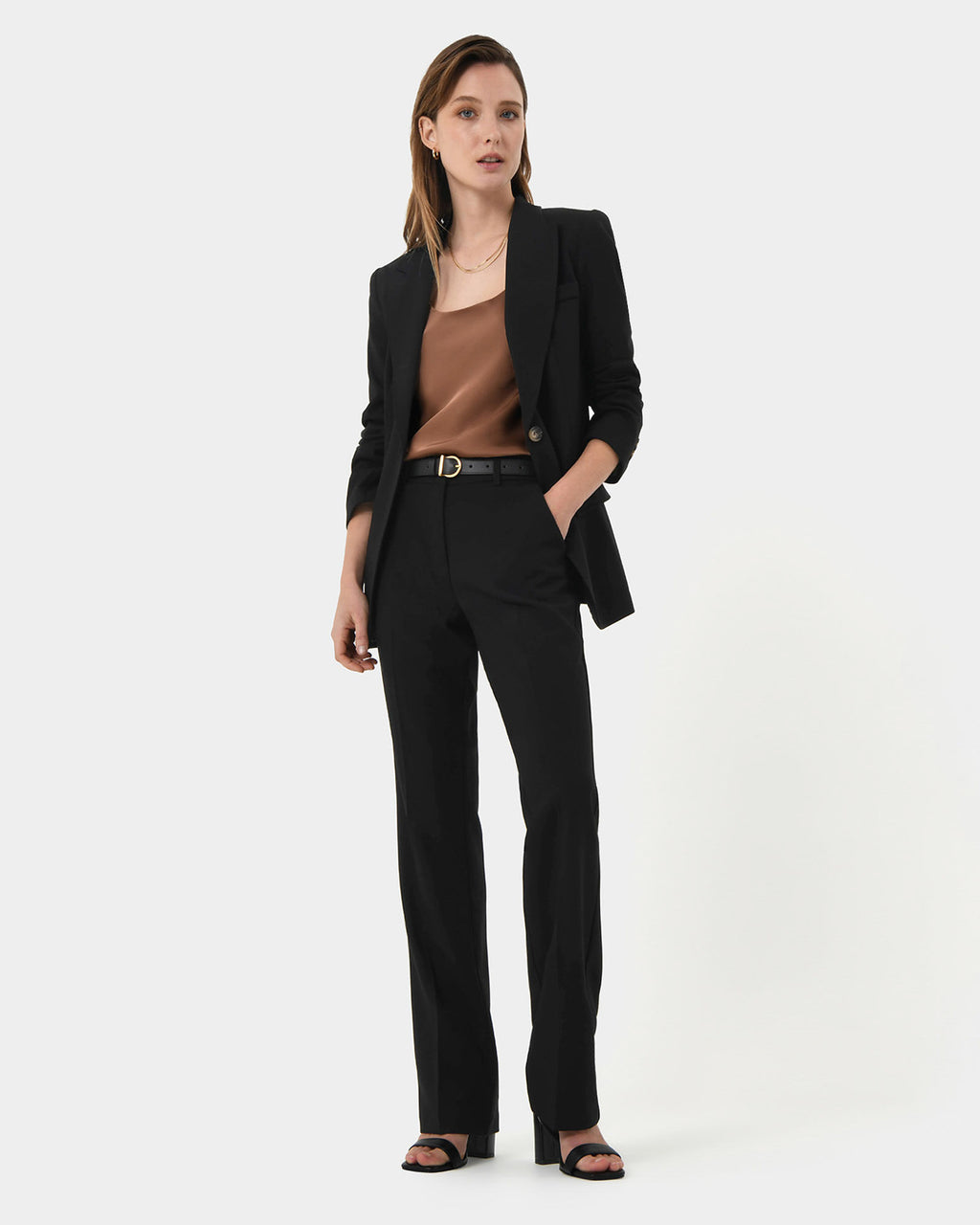 Hunter Single Breasted Blazer in black — full-length view 3