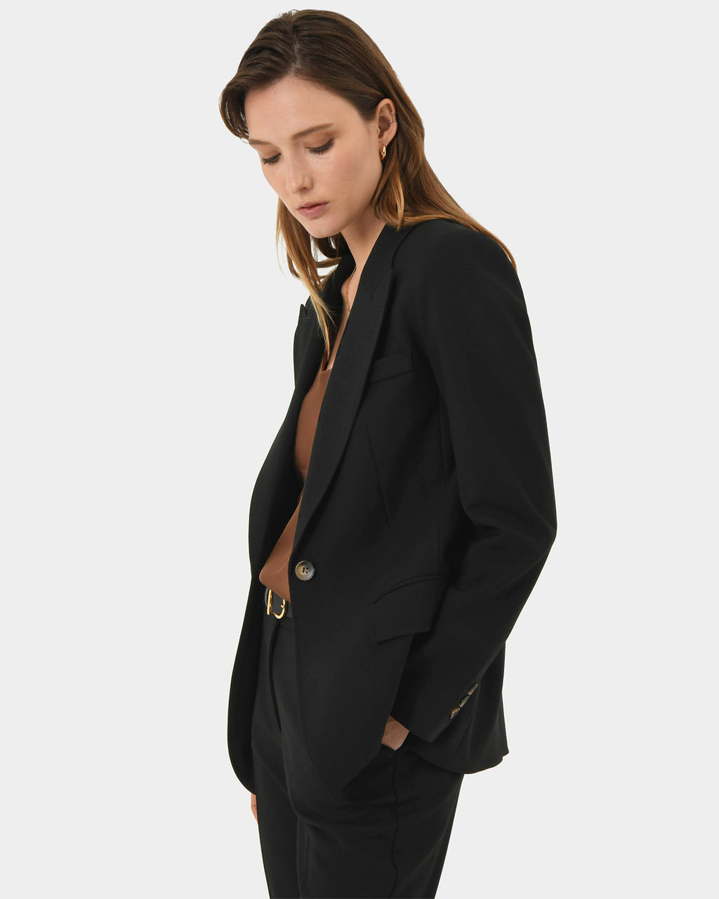 Hunter Single Breasted Blazer in black — side view