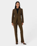 Hunter Single Breasted Blazer in gold khaki — full-length view