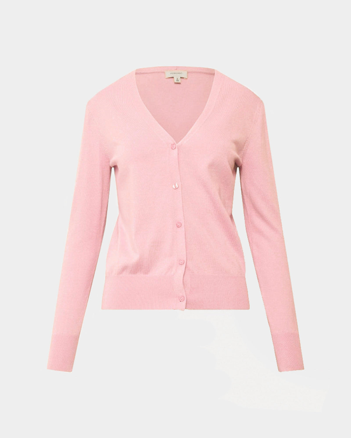Nicolette V-Neck Knit Cardigan in blush pink — product-only view