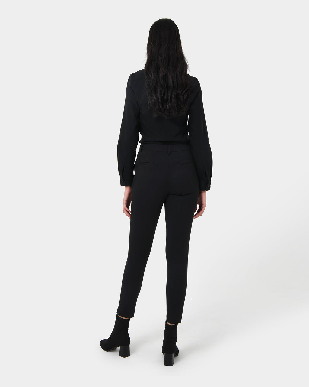 Karlie Slim Fit Trousers in black — back view