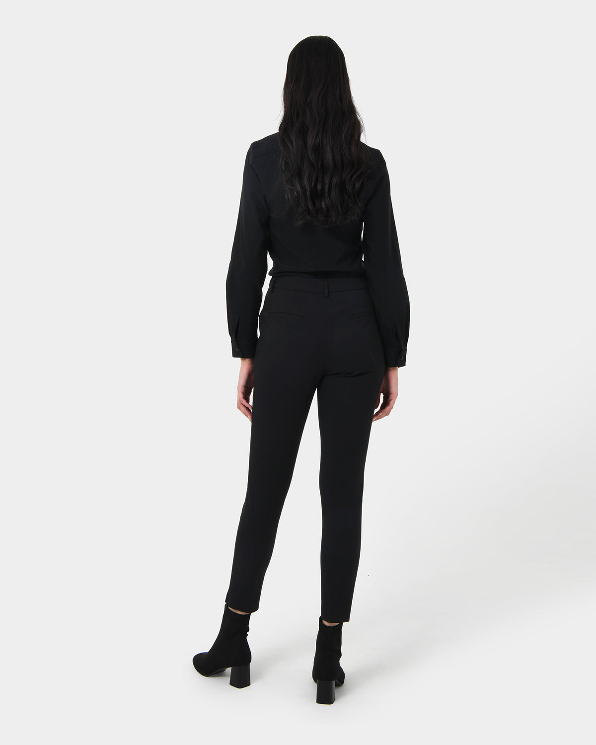 Karlie Slim Fit Trousers in black — back view