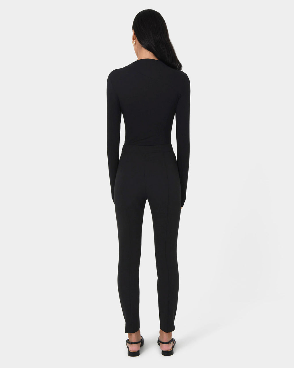 Rufio High-Waisted Skinny Pants in black — back view