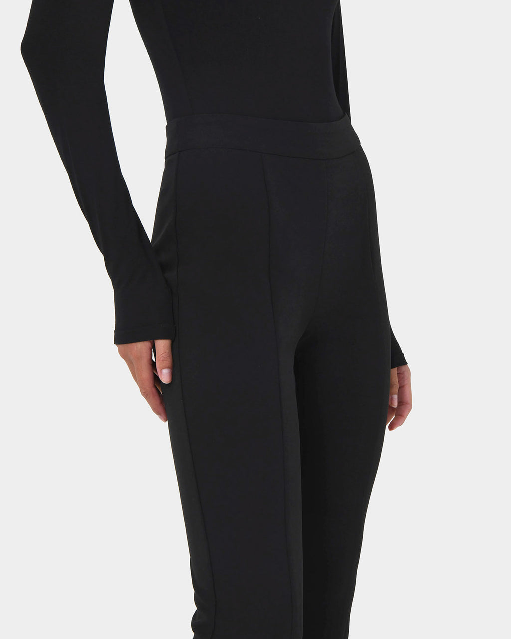 Rufio High-Waisted Skinny Pants in black — fabric detail