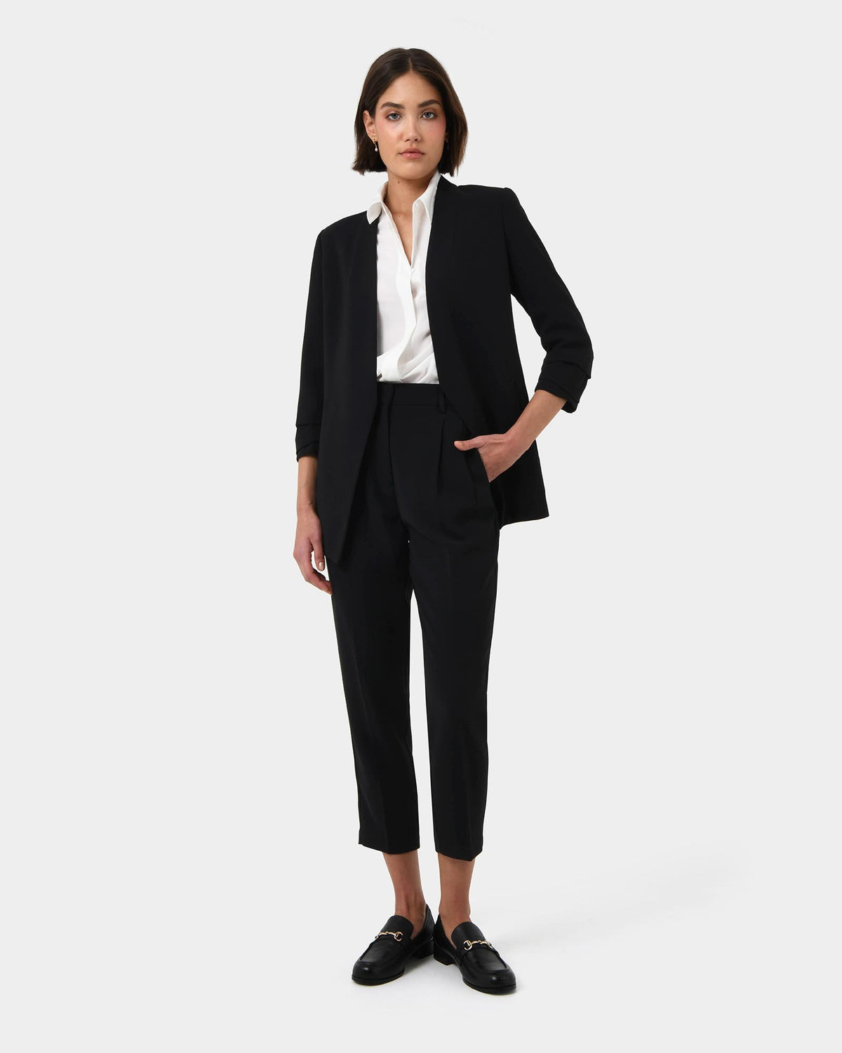 Carter 2 Slim Pants in black — full-length view 3