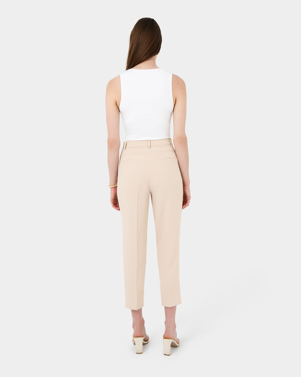 Carter 2 Slim Pants in ecru — back view