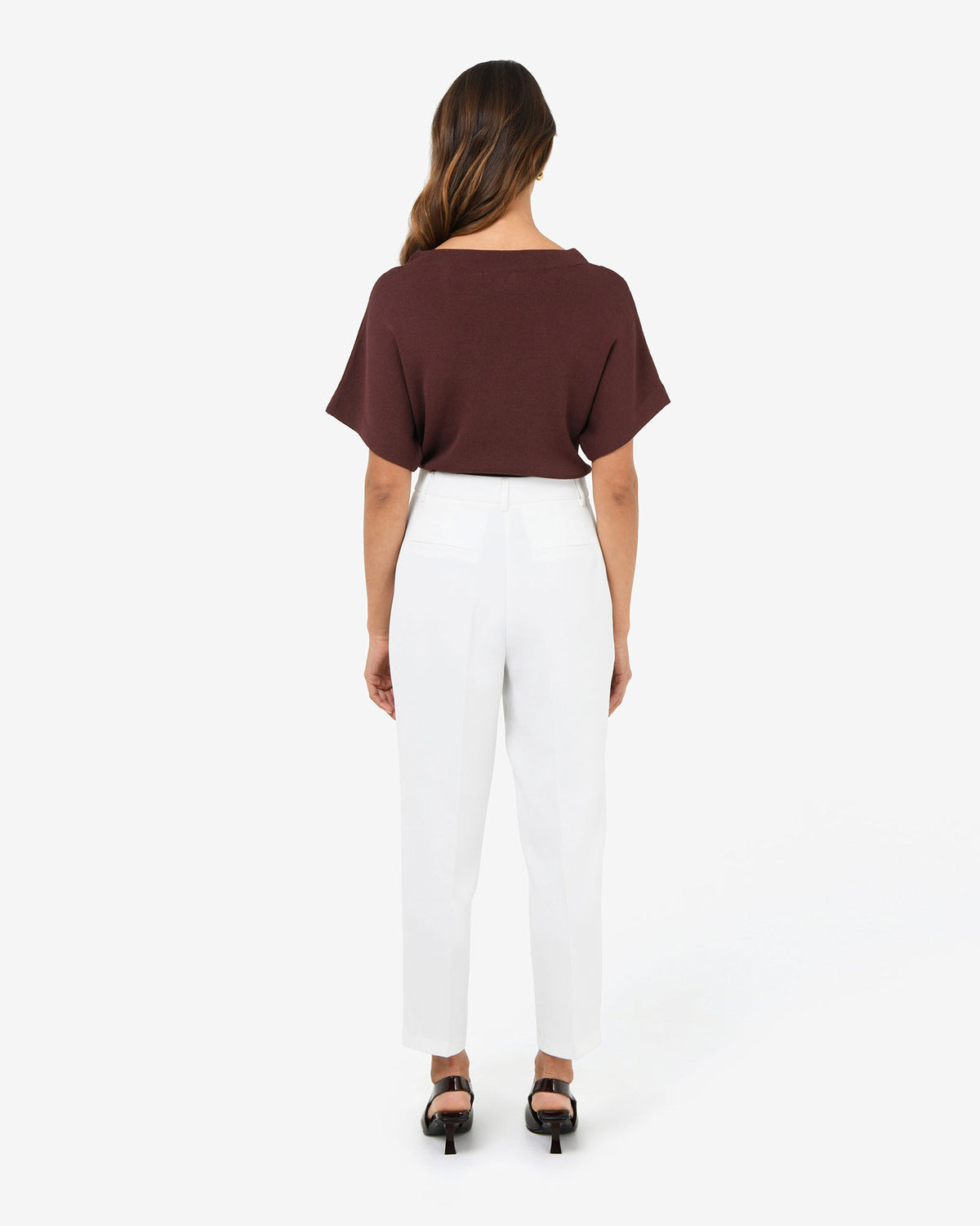 Carter 2 Slim Pants in ivory — back view