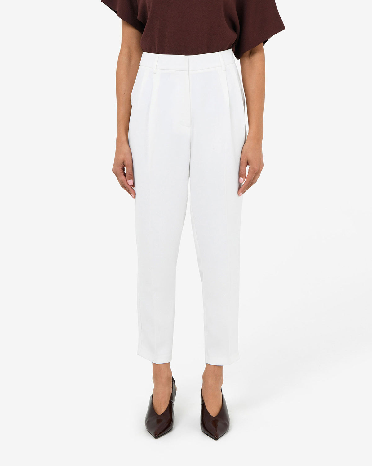 Carter 2 Slim Pants in ivory — close-up view