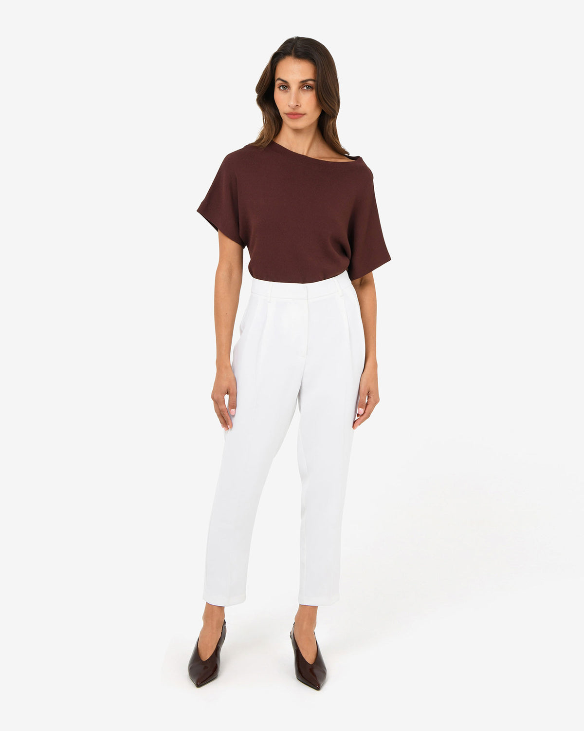 Carter 2 Slim Pants in ivory — full-length view