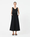 Dixie Cropped Palazzo Pants in black — full-length view