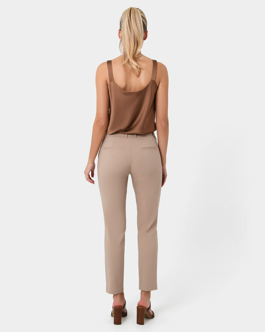 Safira High-Waist Trousers in birch — back view