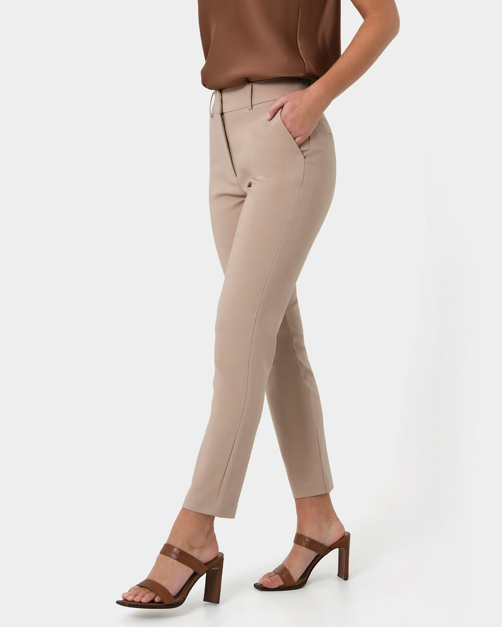 Safira High-Waist Trousers in birch — side view