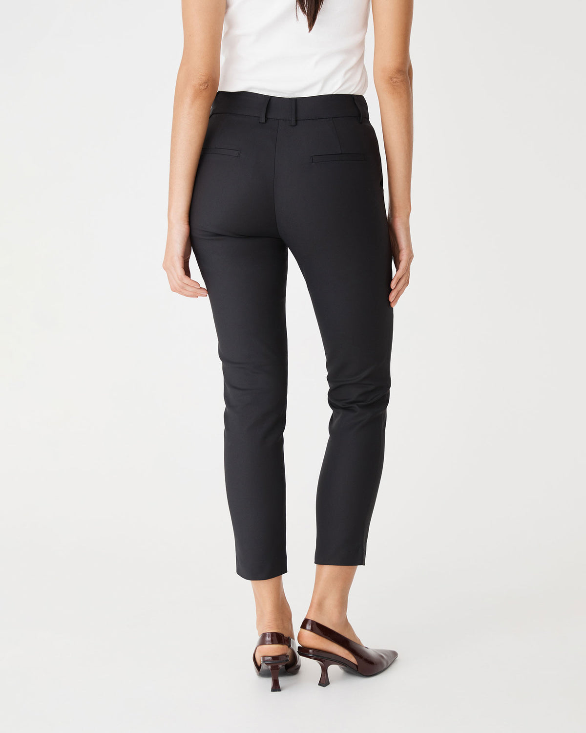 Safira High-Waist Trousers in black — back view
