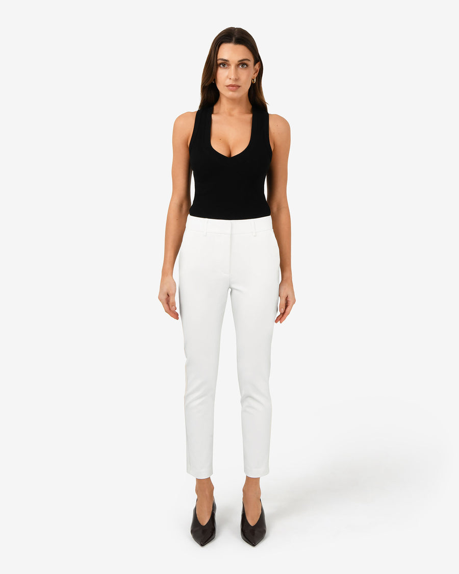 Safira High-Waist Trousers in ivory — full-length view