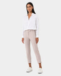 Josie 2 Cropped Notch Pants in light grey — full-length view