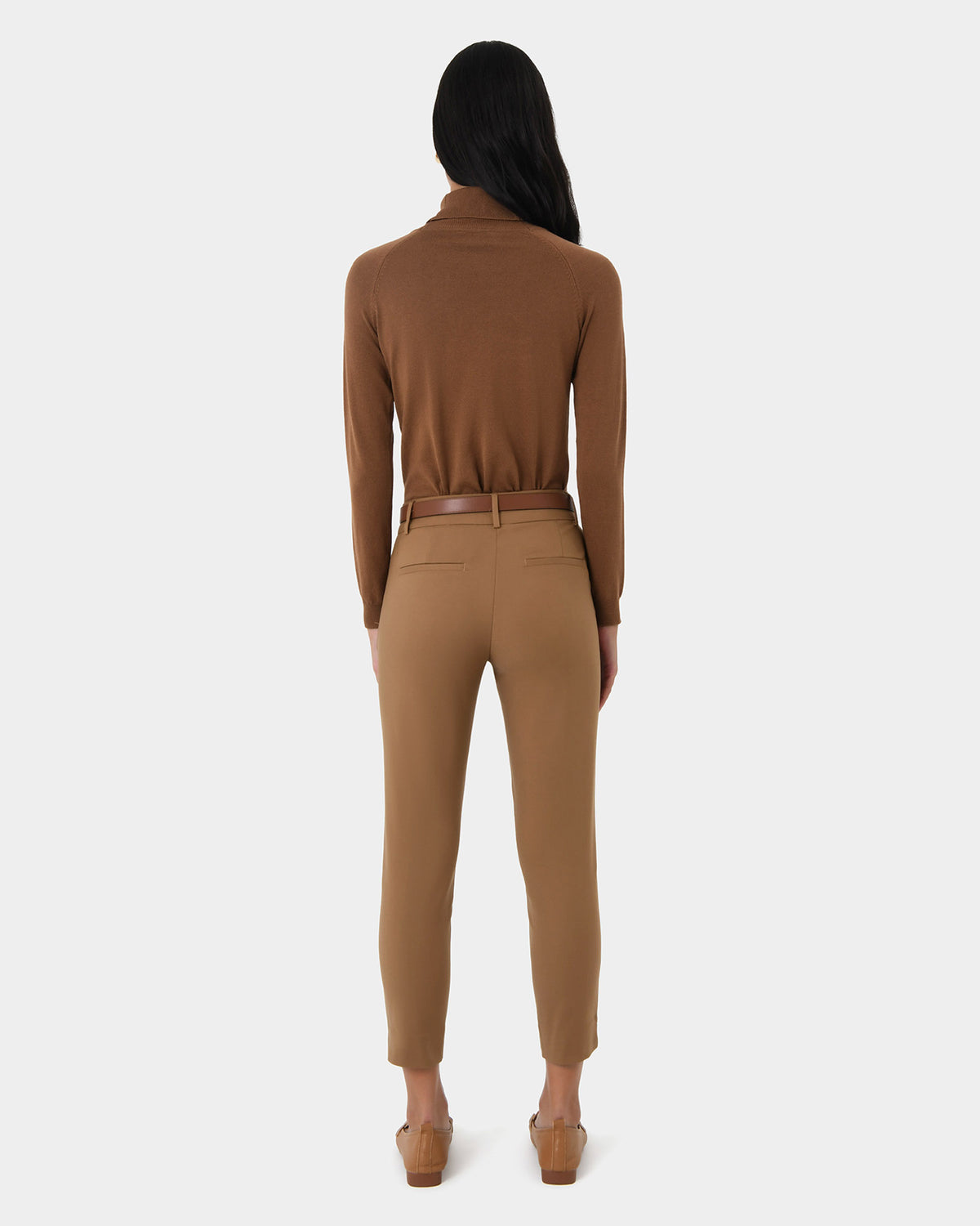 Josie 2 Cropped Notch Pants in nutmeg — back view