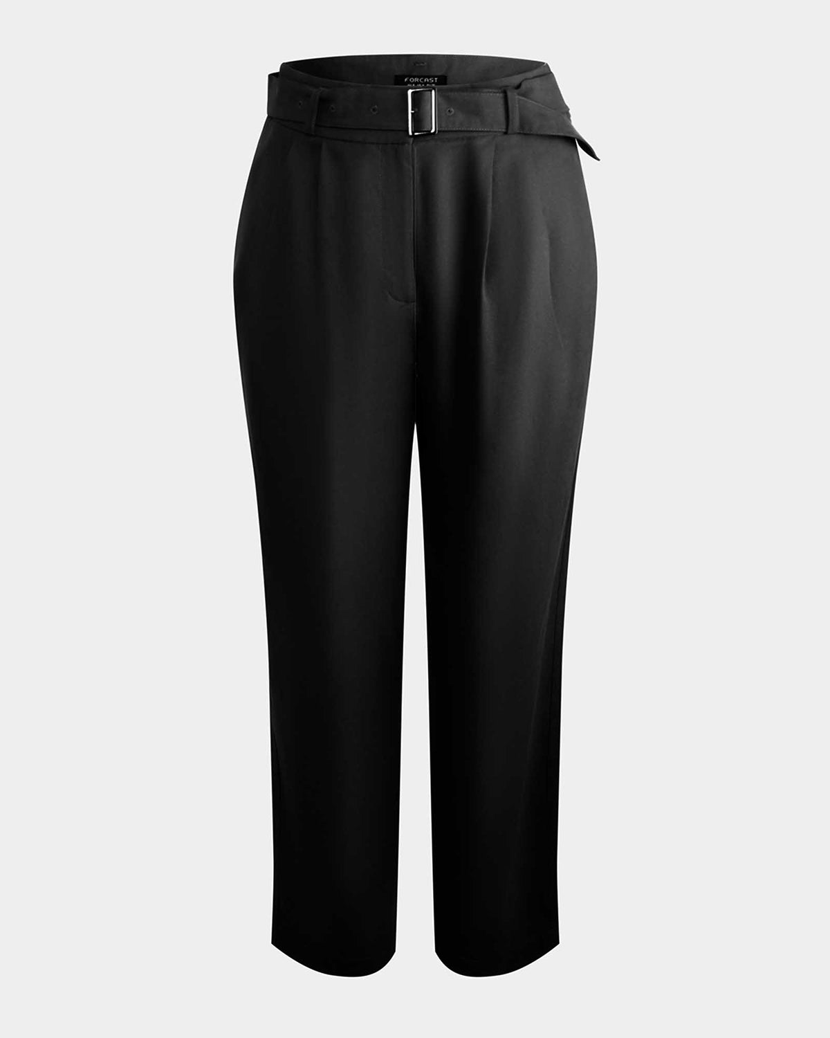 Mazzy Cotton Belted Trousers in black — product-only view