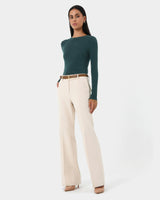 Teena Flare Pants in vanilla — full-length view