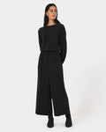Domi Wide Culottes in black — full-length view